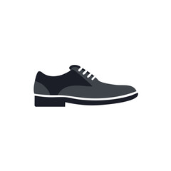 Dark Gray Business Shoe with Laces Illustration for Style Fashion Formal Dress Wear and Footwear Concepts on Black Background