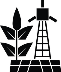 green energy icon vector silhouette on transparent background