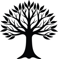 Obraz premium tree icon vector silhouette