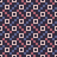 Geometric Square Tile Repeat Textile Soft Color Palette Seamless Pattern