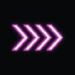 Striking Purple Neon Arrows Symbolizing Forward Motion: Futuristic Digital Design for Progress and Innovation