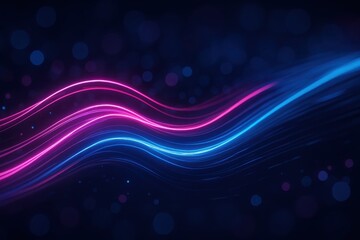 Futuristic Data Stream: Pink Blue Neon Wave Lines with High-Speed Digital Transfer Visualization