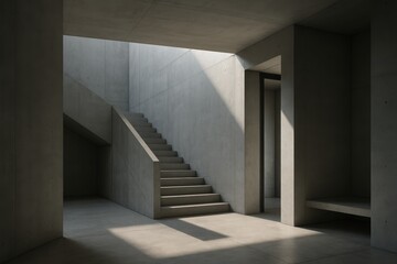 Fototapeta premium Minimalist Architectural Space: Contemporary Concrete Design with Clean Lines and Sophisticated Simplicity