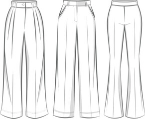 Stylish Blazers Technical Flat Sketch Set, Featuring One-Button, Two-Button, and Double-Breasted Designs, Ideal for Formal and Business Apparel.