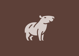 Capybara logo for calm, friendly, or eco-focused brand themes.