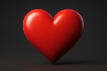 Digital Love Symbol: Premium 3D heart emoji with modern design showcasing contemporary digital communication and social media expression for technology themes