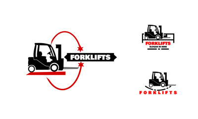 Construction Vehicle logo designs vector, Forklift logo