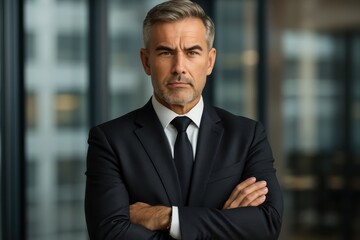 Fototapeta premium Distinguished middle-aged business executive portrait showcasing professional leadership