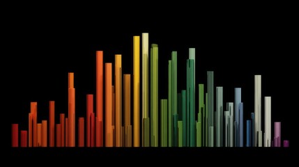 Colorful bar graph on black background