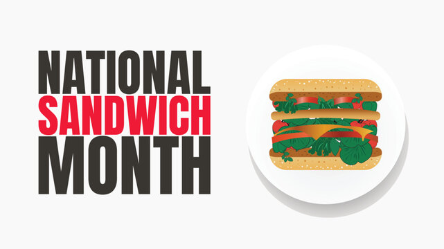 National Sandwich Month Designs, Delicious Food Art and Vector Graphics