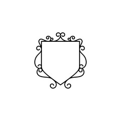 Shield outline vector logo icon template