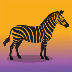 Zebra silhouette and Logo Vector illustration