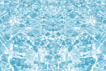 Blue water with ripples on the surface. Defocus blurred transparent blue colored clear calm water...