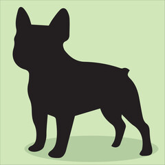 French bulldog animals breed silhouette vector isolated