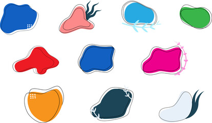 Set of abstract modern graphic elements. Dynamical colored forms and line. Gradient abstract banners with flowing liquid shapes. Template for the design of a logo, flyer or presentation