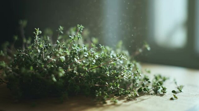 fresh green grass, herb on a table