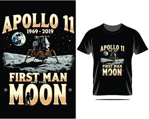 Apollo 11 First Man on the Moon Anniversary T Shirt Design © MdSafi