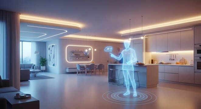 Futuristic Smart Home Technology Immersive Holographic Experiences