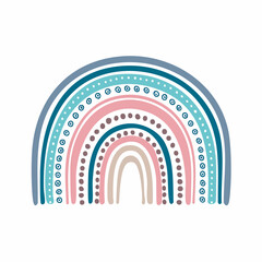 Fototapeta premium a single vector icon of a minimalist pastel very long rainbow with soft, rounded