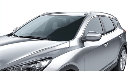 Silver car with tinted windows showcasing modern design  
