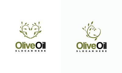 Love Olive Oil Logo designs concept vector