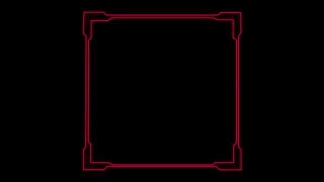 Futuristic digital HUD cyber frame technology for video overlay templates. Rectangle type Futuristic HUD Head up display interface template with basic geometry line.Technology HUD Loop Animation.4k