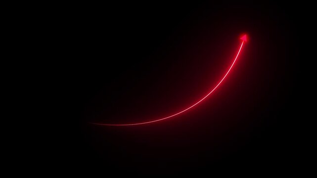 neon Abstract arrow business graph icon animatio nneon line business graph growth chart.arrow