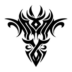 Symetrical Tribal Vector Black and White