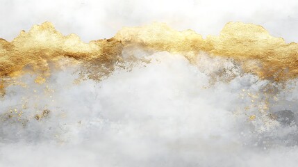 Abstract mountain range, gold and white