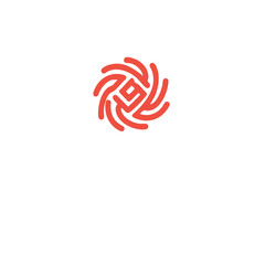 Abstract red swirl logo design vector illustration brand identity company icon modern graphic element art