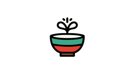 Plant growing in a bowl illustration for gardening and agriculture concept and eco friendly lifestyle icon