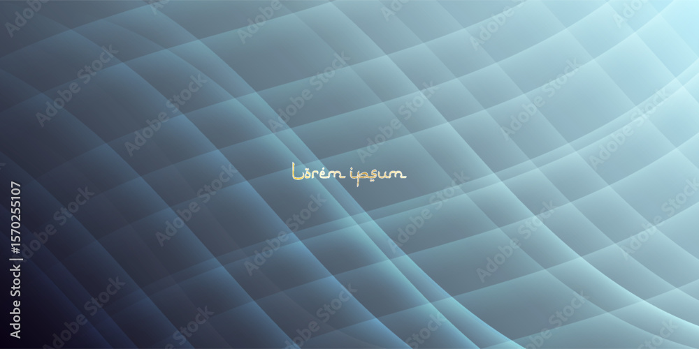 Poster abstract blue wave background with smooth gradient lines and grid texture, featuring elegant 