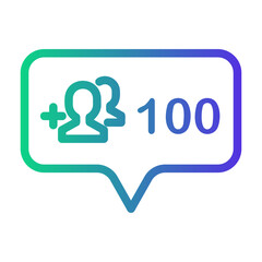 bloggers Line Gradient Icon