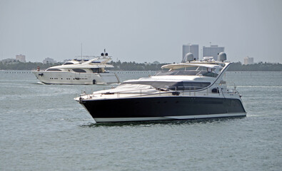luxury yachts in the bay
