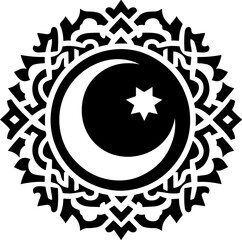 Obraz premium vector illustration silhouette icon logo religious symbol muslim
