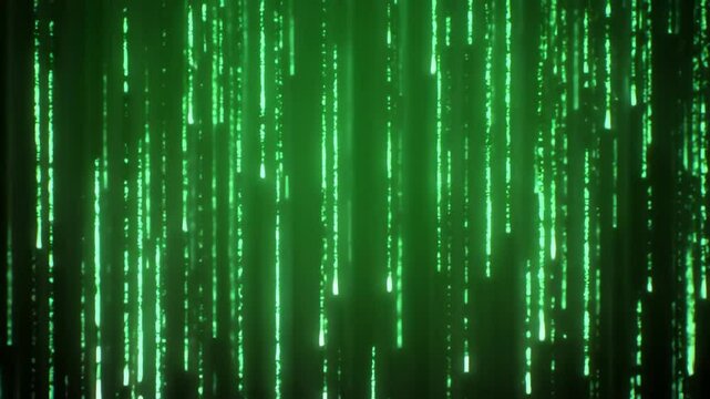 Matrix-style digital rain intro with green codes