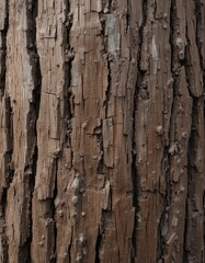 Obraz premium Deep Chocolate Brown Walnut Tree Bark Texture Rugged Vertical Grooves and Rough Surface - Ideal for Backgrounds