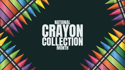 National Crayon Collection Month Designs Colorful Art and School Supply Graphics