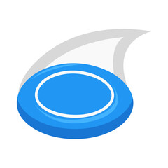 Flying Disc Sign Emoji Icon Illustration. Activity Vector Symbol Emoticon Design Clip Art Sign Comic Style.