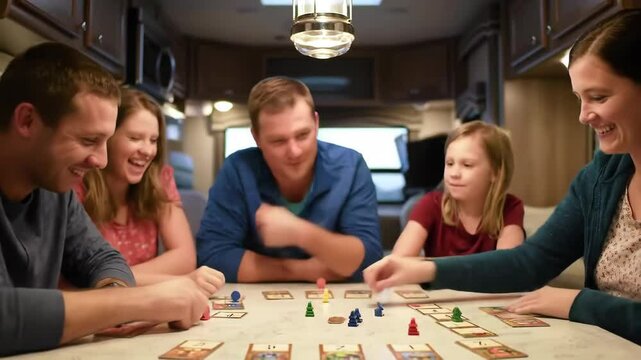 Family game night: joyful bonding over a board game adventure at home