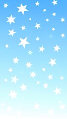 Scattered Bright Starbursts On Pale Blue Twilight Field