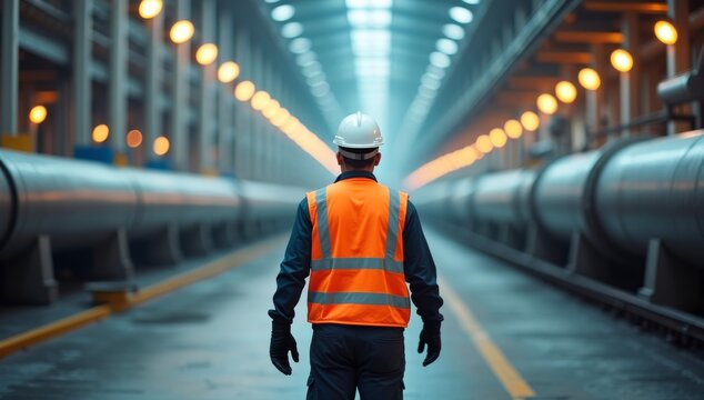 A blur of speed as a metro train travels through an urban tunnel at night, capturing the dynamic motion of city transportation