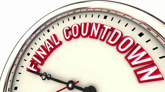 Final Countdown Clock Ticking Down to Deadline Last Call Act Now 3d Animation