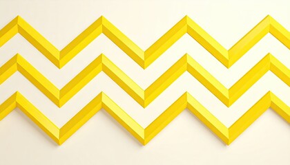 Sharp Yellow Chevron Pattern On Muted Beige Background Modern Geometric Design With Zigzag Lines and Angular Shapes