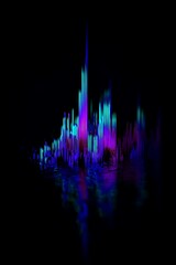 Abstract graphic design of vertical illuminated lines.