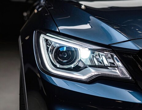 Close-up car headlights