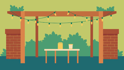 Enchanting Outdoor Patio Design with String Lights and Pergola