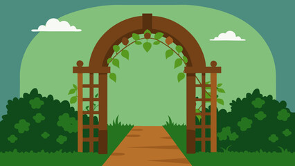 Elegant Garden Archway A Pathway to Tranquility and Natural Beauty