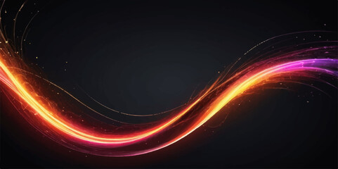 Abstract fractal space with dynamic light waves and colourful swirling energy patterns