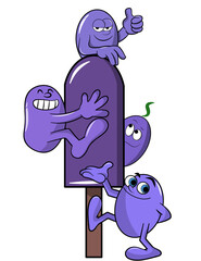 happy grapes with grape ice cream